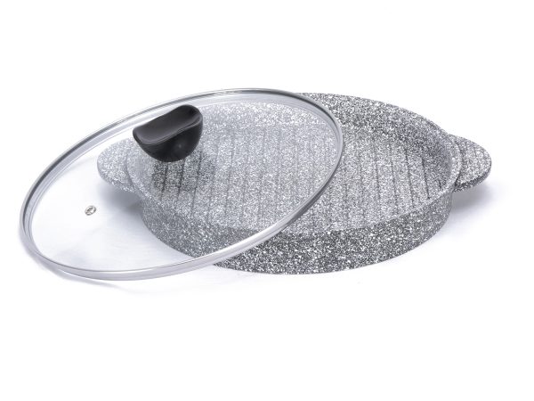 تابه گریل گرد درب دار ماهان سایز 28